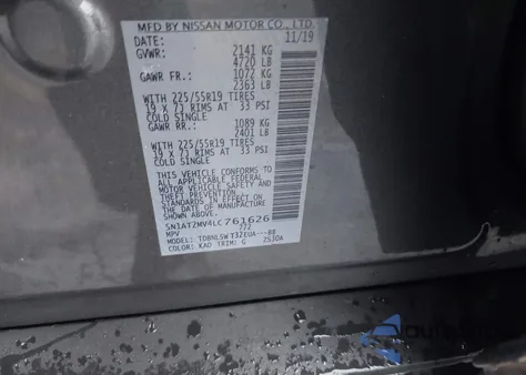 2020 Nissan Rogue Sl Intelligent Awd from USA, damaged, VIN 5N1AT2MV4LC761626